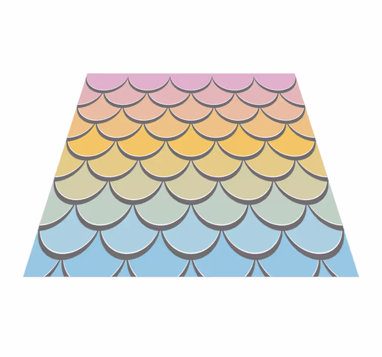 Alfombra vinílica imitación escamas de pescado pastel - TenVinilo