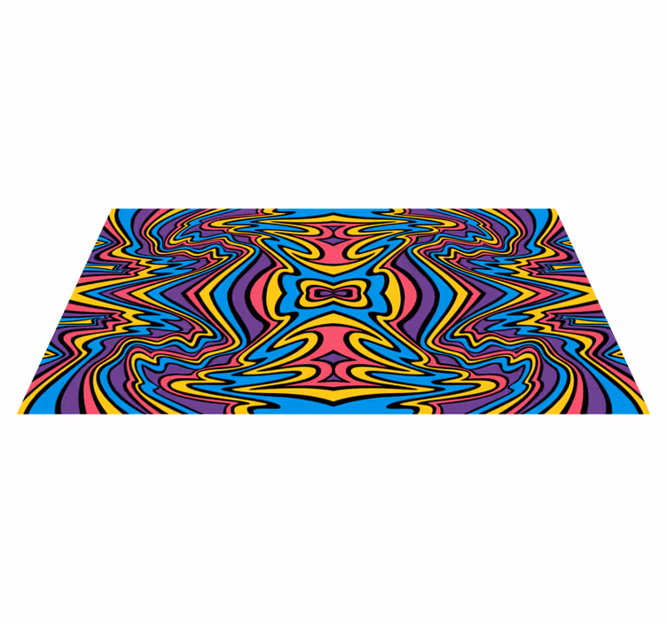 Alfombra vinílica imitación patrón de remolino psicodélico - TenVinilo