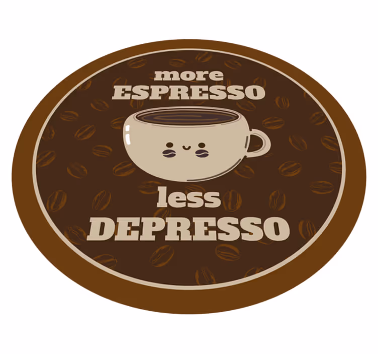 Alfombra vinílica frase más espresso menos - TenVinilo