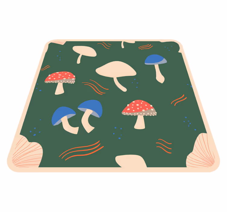 Alfombra vinílica naturaleza arte de hongos vibrantes - TenVinilo