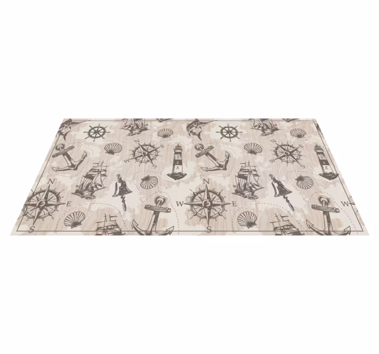 Alfombra vinílica mapamundi temas náuticos - TenVinilo