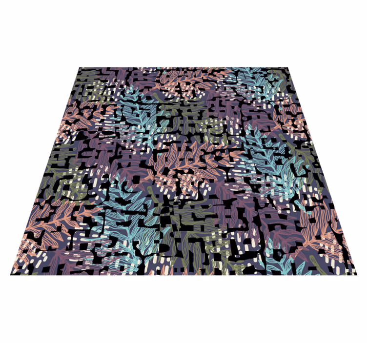 Alfombra vinílica naturaleza diseño colorido de hojas - TenVinilo