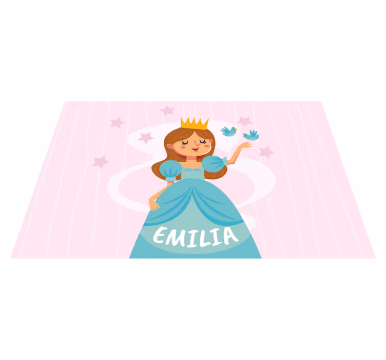 Alfombra vinílica personalizable Princesa vestido azul - TenVinilo