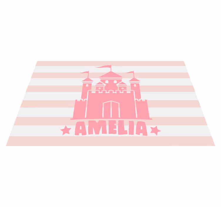 Alfombra vinílica infantil personalizada temática castillo - TenVinilo