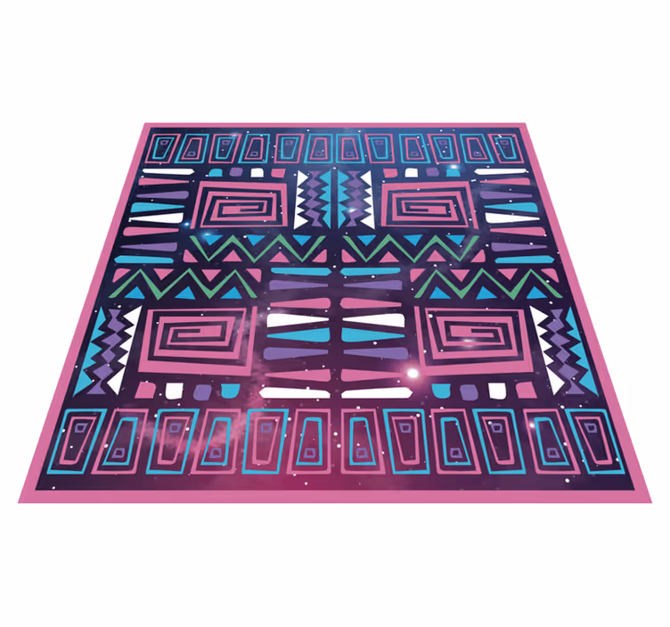 Alfombra vinílica étnica patrones geométricos dinámicos - TenVinilo