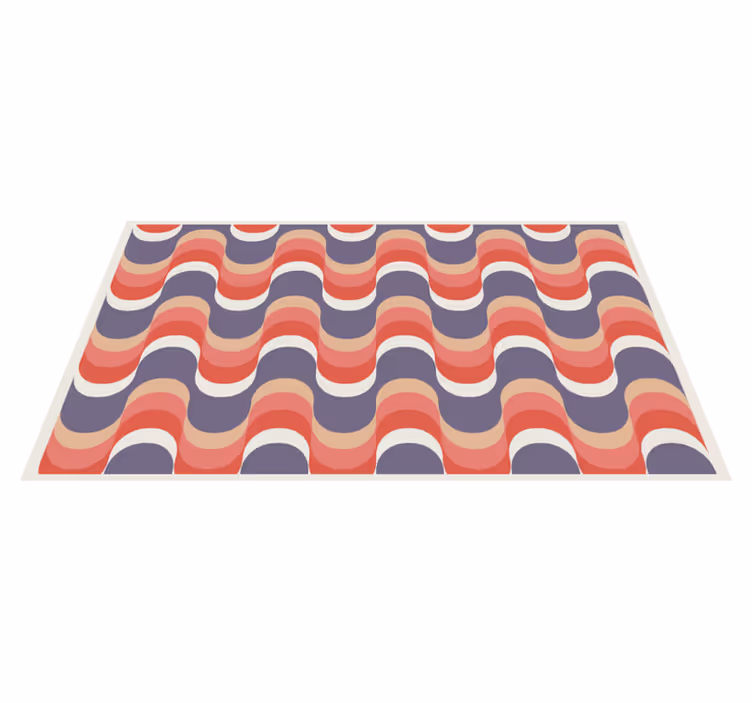 Alfombra vinílica geométrica paleta de colores ondulados - TenVinilo