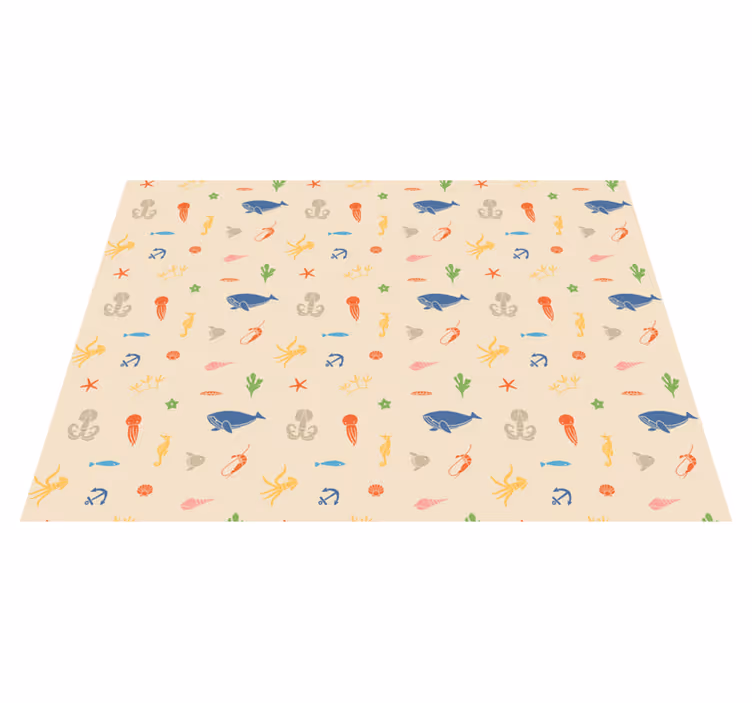 Alfombra vinílica infantil exploración subacuática - TenVinilo