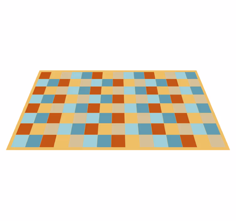 Alfombra vinílica geométrica estilo tablero de ajedrez - TenVinilo