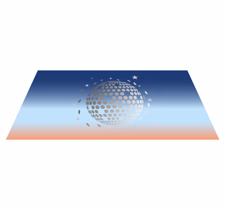Alfombra vinílica de estrellas diseño de esfera celestial - TenVinilo
