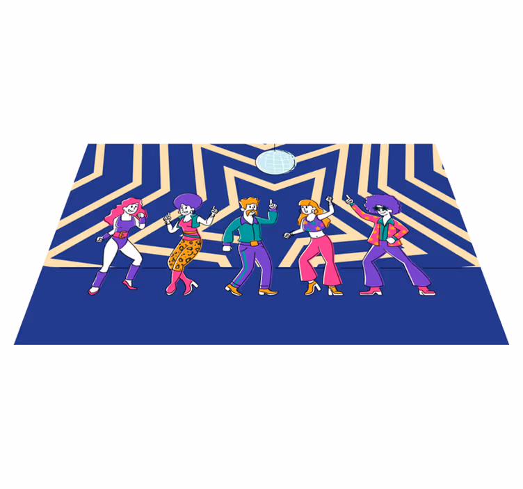 Alfombra vinílica infantil fiesta de baile disco - TenVinilo