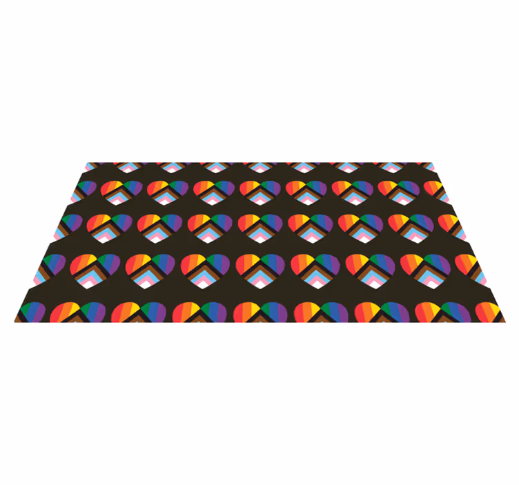 Alfombra vinílica juvenil patrones de corazones coloridos - TenVinilo