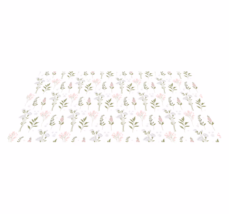 Alfombra vinílica flores estética estampada - TenVinilo