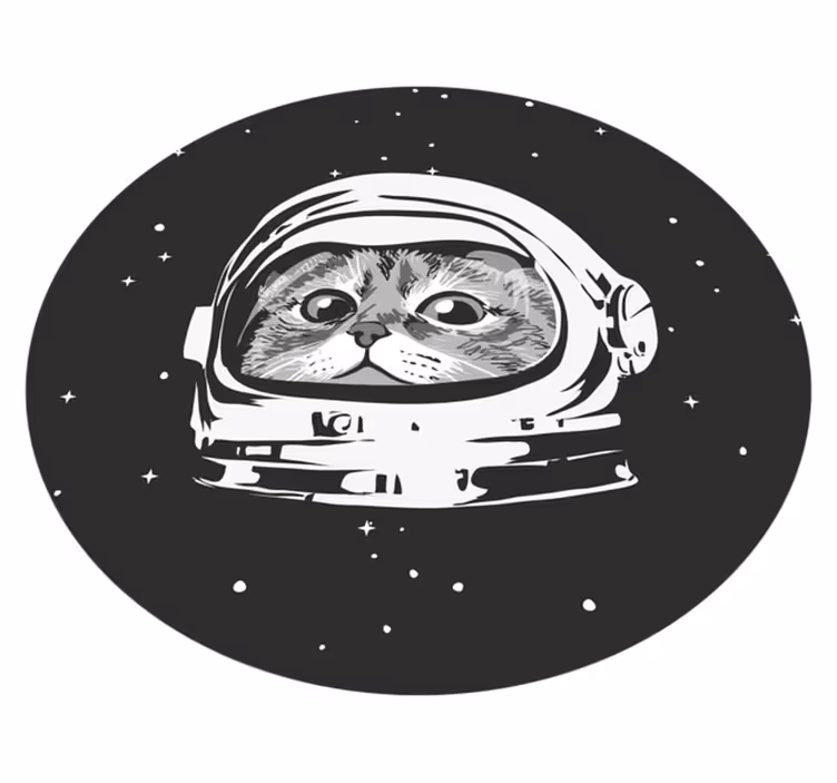 Alfombra vinílica dormitorio Lindo gato con casco de astronauta - TenVinilo