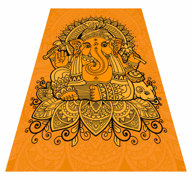 Alfombra vinílica étnica ilustración de ganesh - TenVinilo