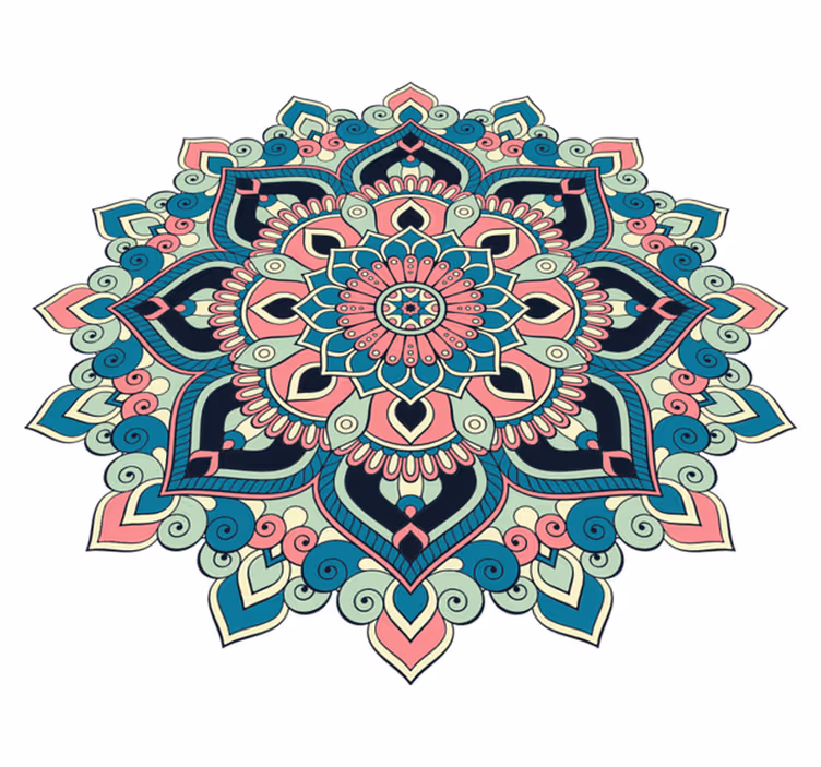 Alfombra vinílica mandala Mandala de patrón de colores - TenVinilo