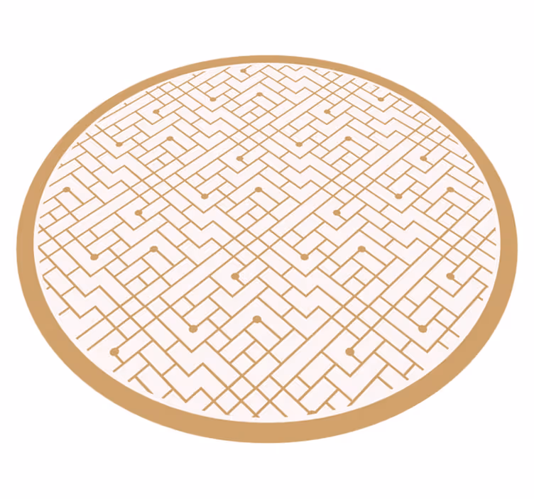 Alfombra vinílica geométrica elegante elemento dorado - TenVinilo