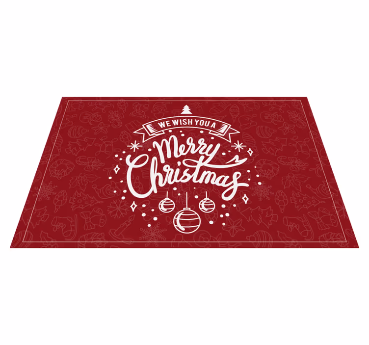 Alfombra vinílica entrada navidad merry christmas - TenVinilo