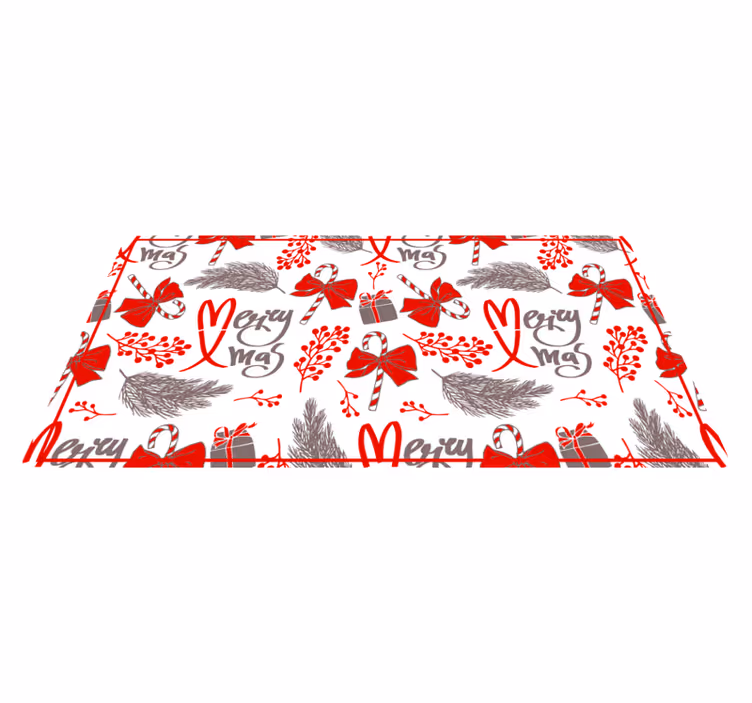 Alfombra vinílica navidad saludos y corazones - TenVinilo