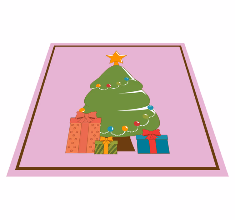 Alfombra vinílica navidad árbol de navidad de dibujos animados co - TenVinilo