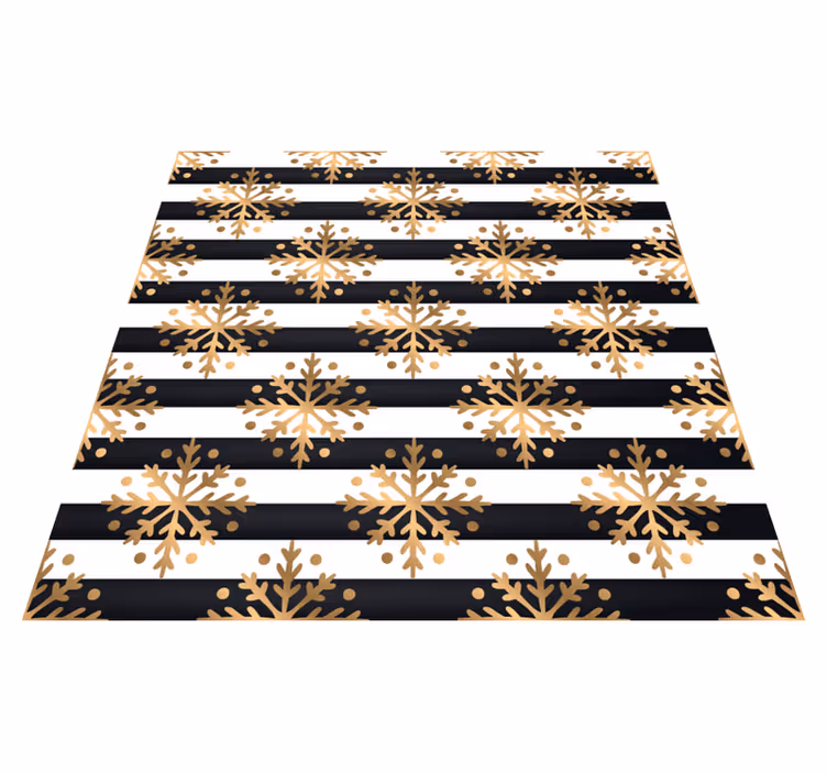 Alfombra vinílica navidad elegante patrón de copo de nieve - TenVinilo