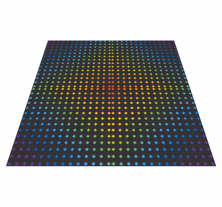 Alfombra vinílica juvenil diseño de diamante arcoíris - TenVinilo