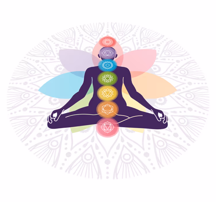 Alfombra vinílica mandala símbolo de meditación chakra - TenVinilo