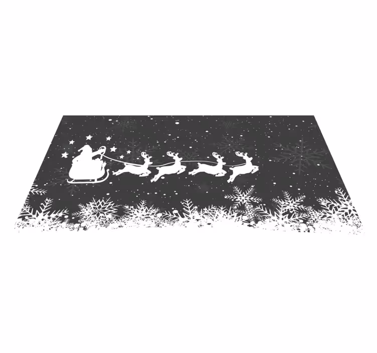 Alfombra vinílica navidad escena del trineo de santa - TenVinilo