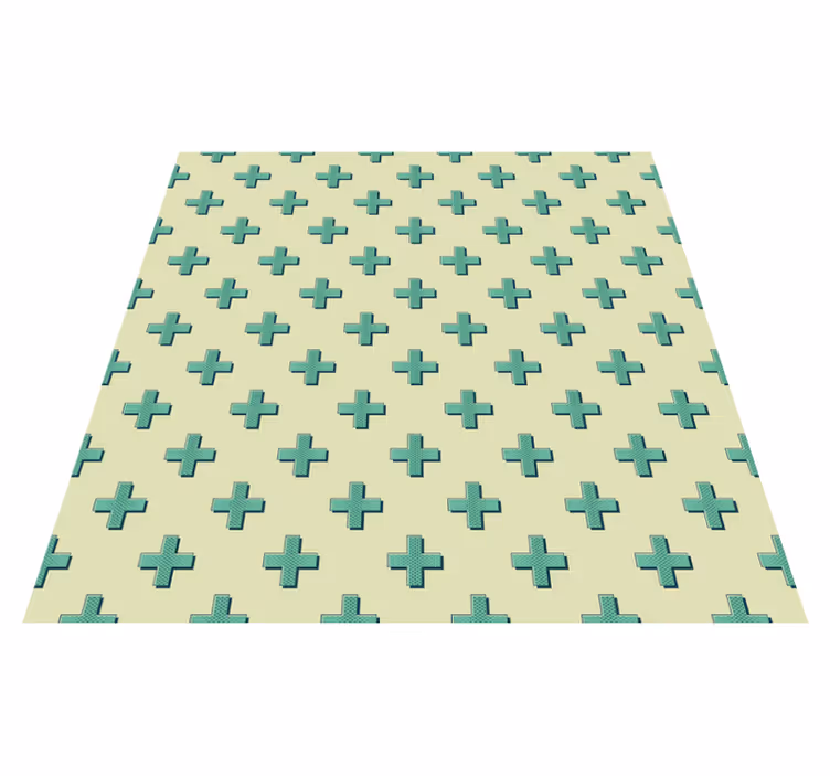 Alfombra vinílica geométrica formas de menta plus - TenVinilo