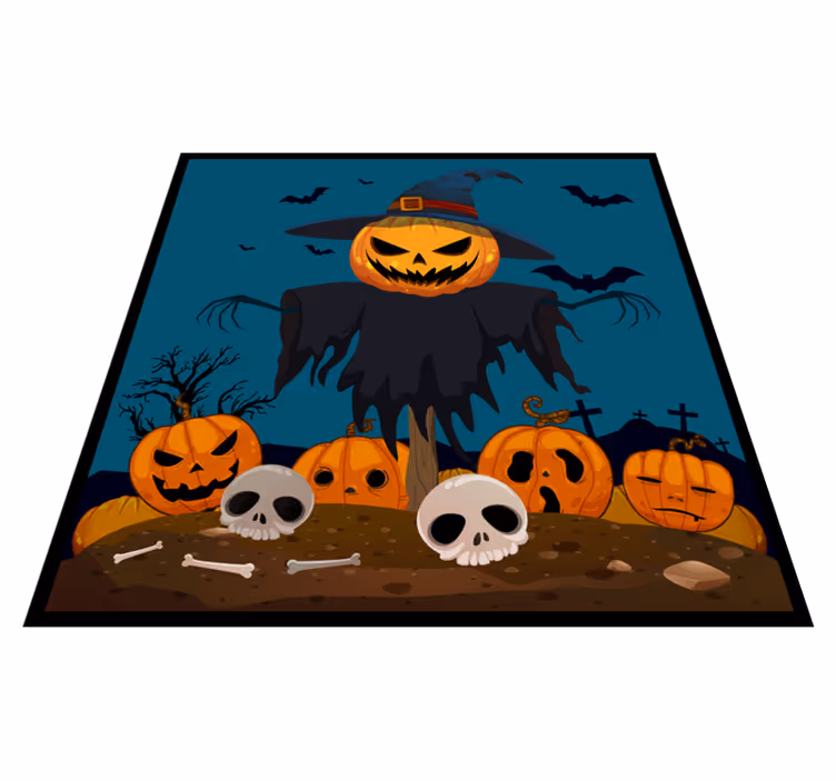 Alfombra vinílica Halloween Espantapájaros aterrador - TenVinilo