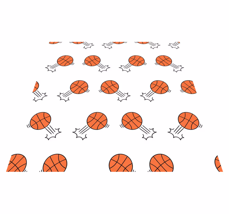 Alfombra vinílica infantil patrón de movimiento baloncesto - TenVinilo