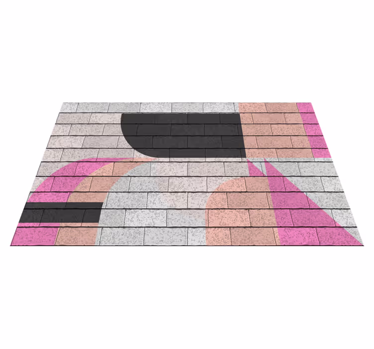 Alfombra vinílica geométrica segmentos de color conceptuales - TenVinilo