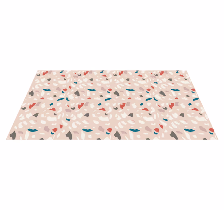 Alfombra vinílica imitación patrón de terrazo colorido - TenVinilo