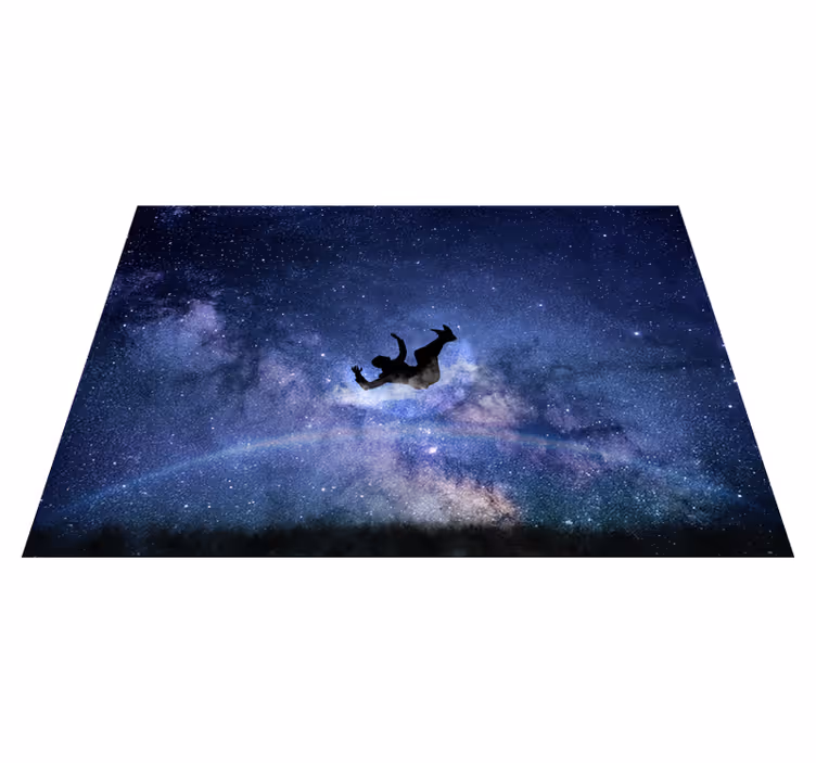 Alfombra vinílica de estrellas cayendo a través del cosmos - TenVinilo