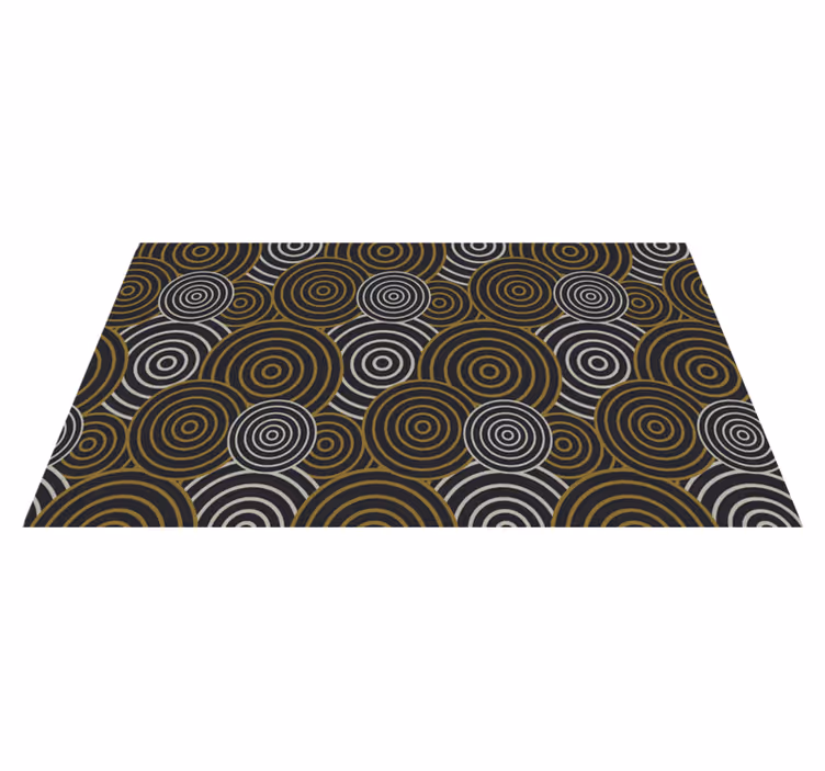 Alfombra vinílica vintage Patrones circulares con líneas - TenVinilo