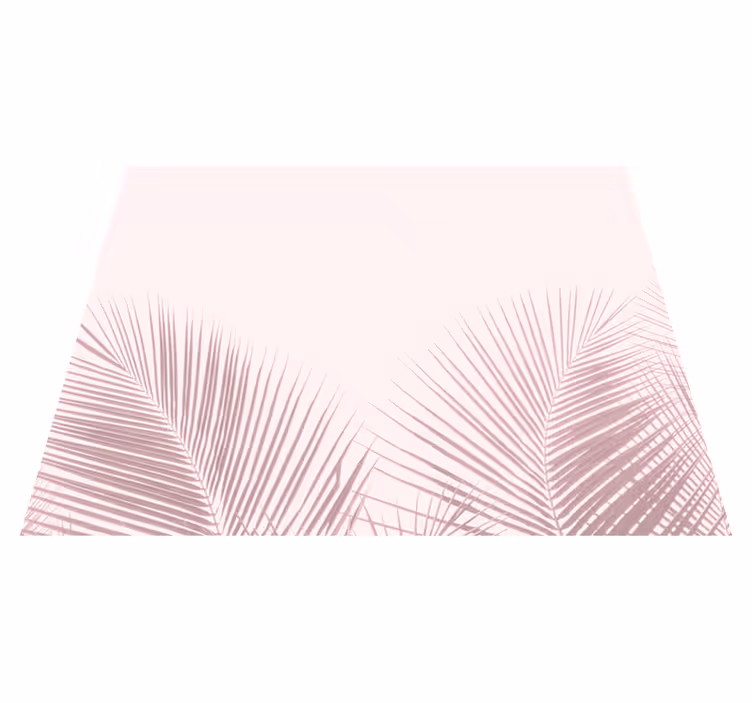 Alfombra vinílica flores Hojas de palmera rosa estilo kawaii - TenVinilo