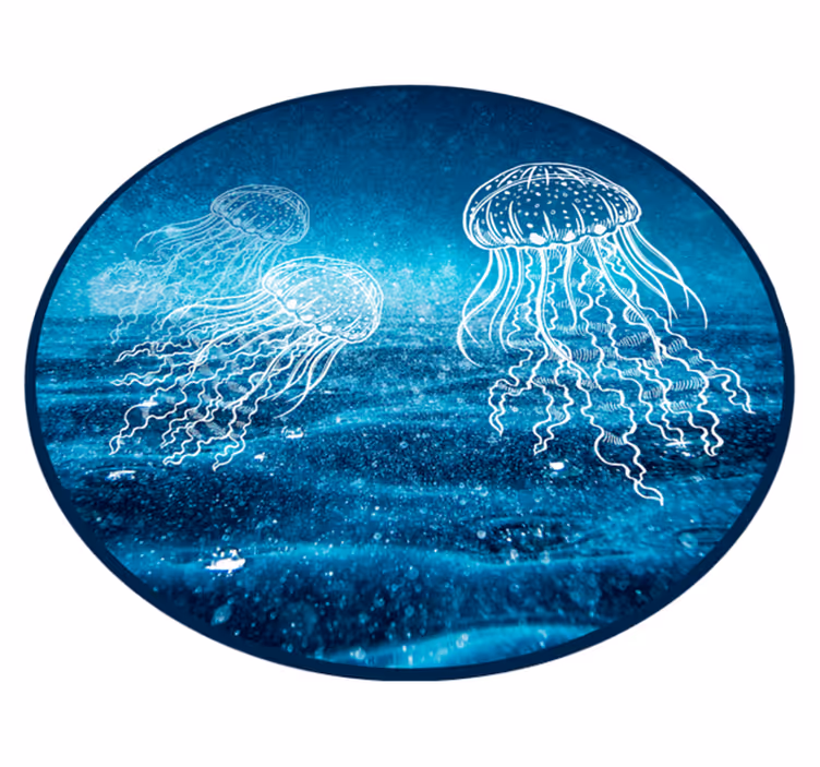 Alfombra de vinilo animal escena del océano de las medusas - TenVinilo