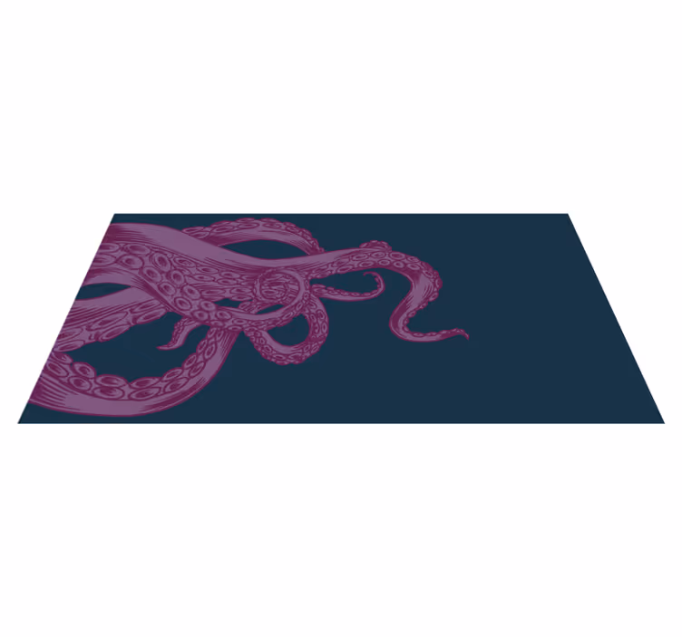 Alfombra de vinilo animal superposición de adorno de pulpo - TenVinilo