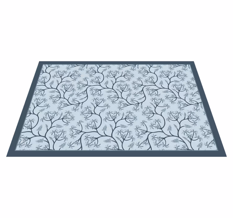 Alfombra vinílica flores Estilo clásico azul claro - TenVinilo