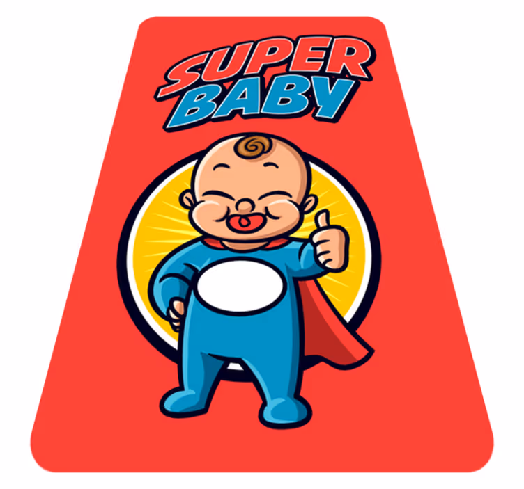 Alfombra vinílica infantil Bebé superhéroe - TenVinilo
