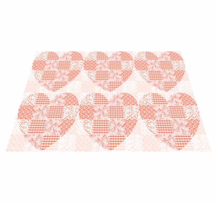 Alfombra vinílica recibidor con diseño de corazones - TenVinilo