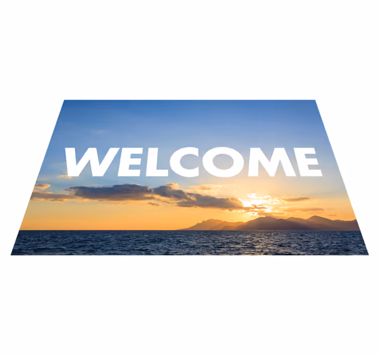 Alfombra vinilo recibidor Paisaje de bienvenida - TenVinilo