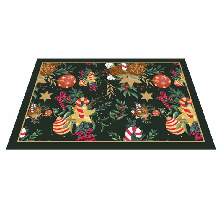 Alfombra vinílica navidad Ramas, regalos decoración navideña - TenVinilo