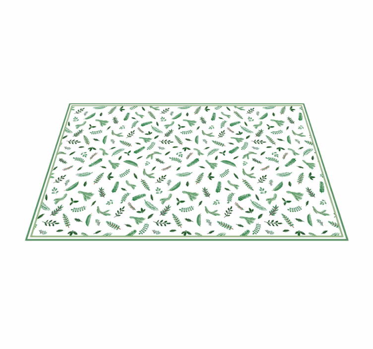 Alfombra vinílica flores calzado botánico verde - TenVinilo