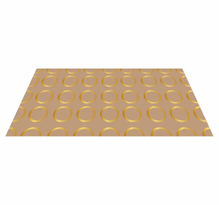 Alfombra de vinilo geométrica Patrón geométrico círculos dorados - TenVinilo