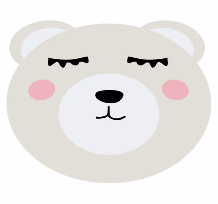 Alfombra vinílica infantil diseño de cara de oso - TenVinilo