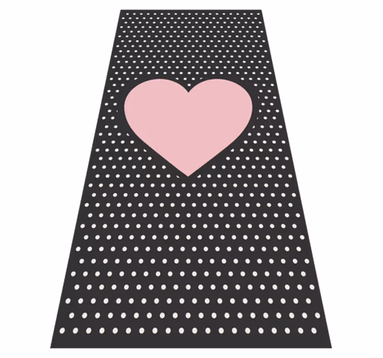 Alfombra vinílica infantil acento de corazón de lunares - TenVinilo