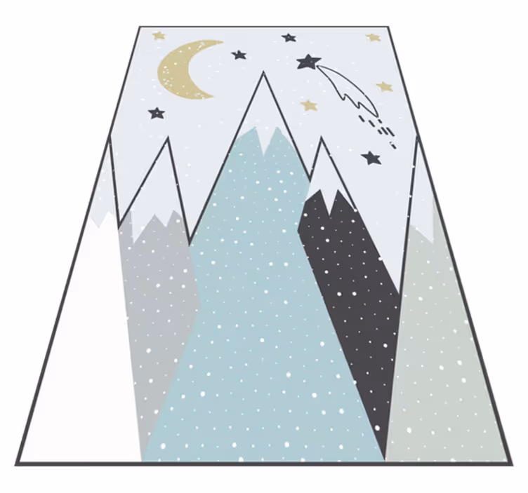 Alfombra vinílica infantil cielo nocturno montañoso - TenVinilo