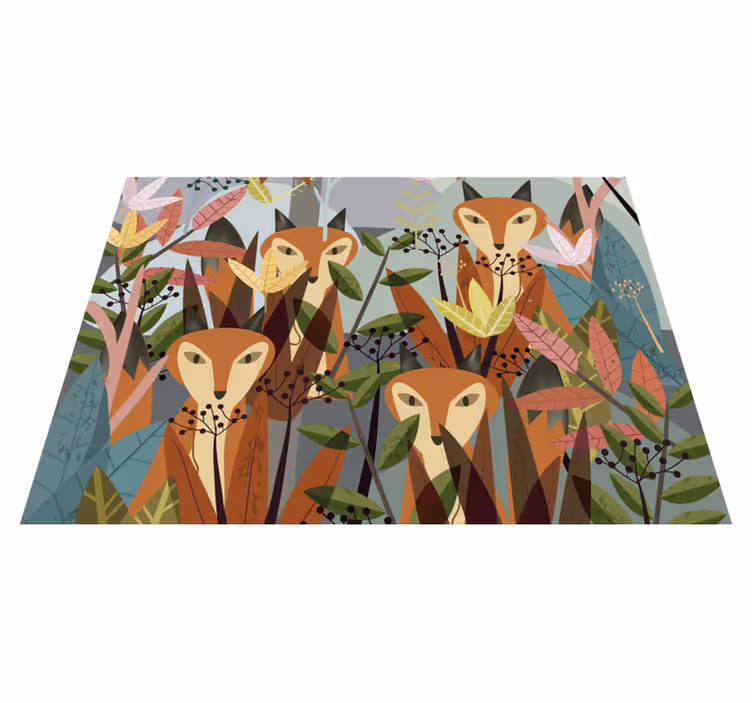 Alfombra vinílica animales arte de la fauna forestal - TenVinilo