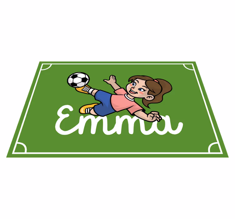 Alfombra vinílica personalizable tema del campo de fútbol - TenVinilo