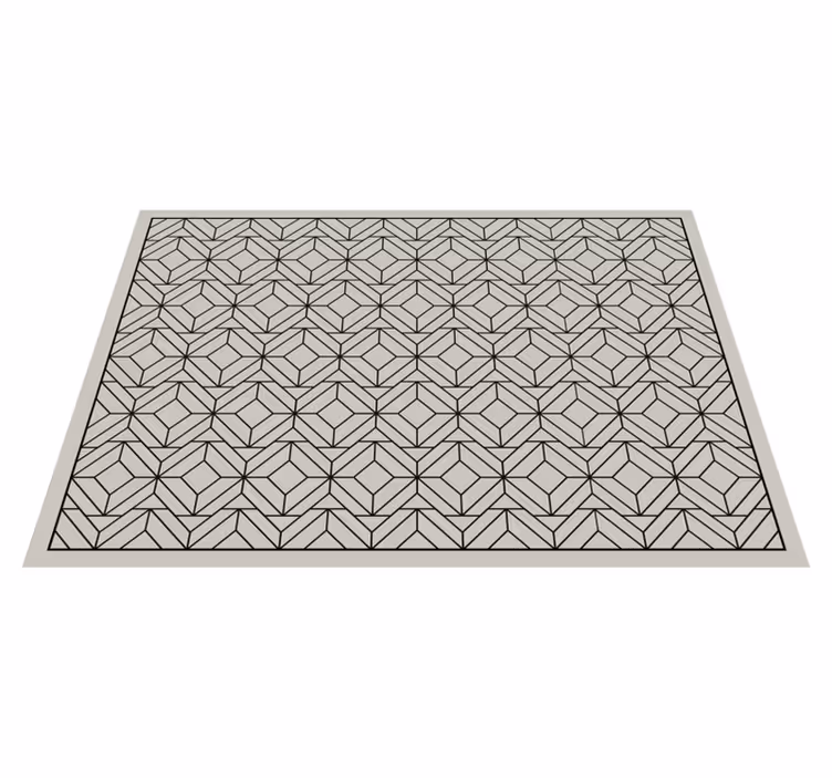 Alfombra de vinilo geométrica Patrón cuadrado blanco y negro - TenVinilo